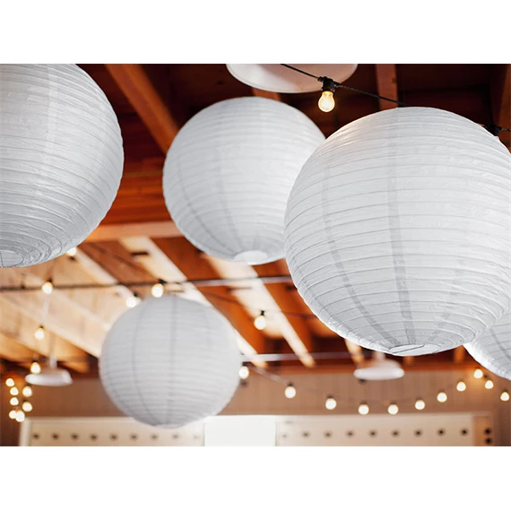 Papír lámpás 25 cm fehér