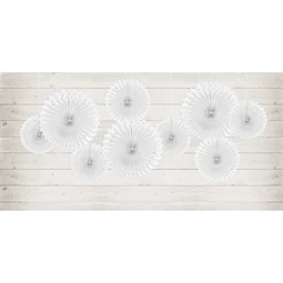 Papír legyező fehér 20-30 cm S/3