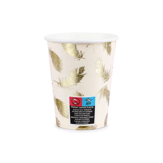 Papírpohár hattyú toll lovely swan, 260 ml S/6