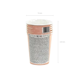Papírpohár rózsaarany 220 ml S/6