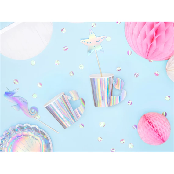 Papírpohár sellő, irizáló, 220 ml S/6