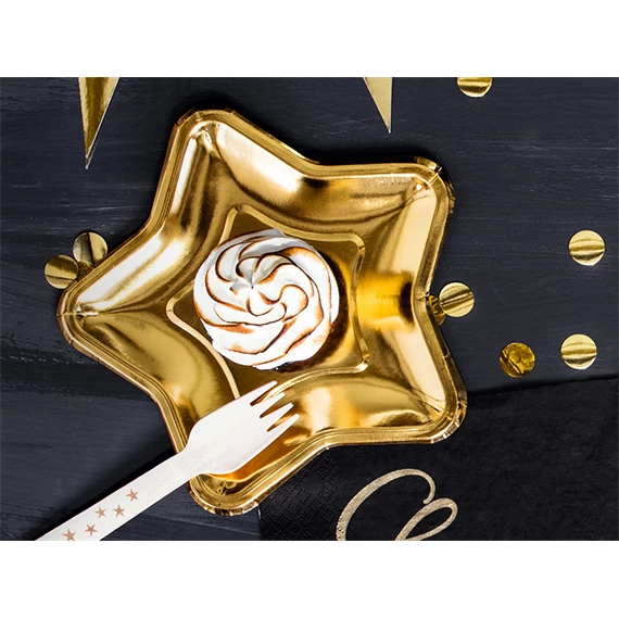 Papírtányér csillag arany 18 cm S/6