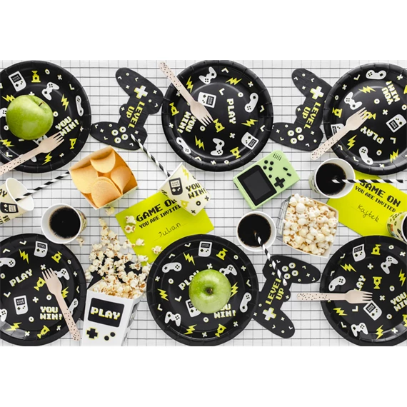 Papírtányér gamepad 23x23 cm mix S/6