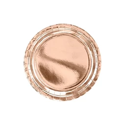 Papírtányér papír 23 cm rosegold S/6