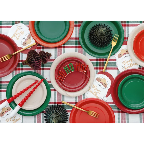 Papírtányér sötétpiros 18 cm S/6