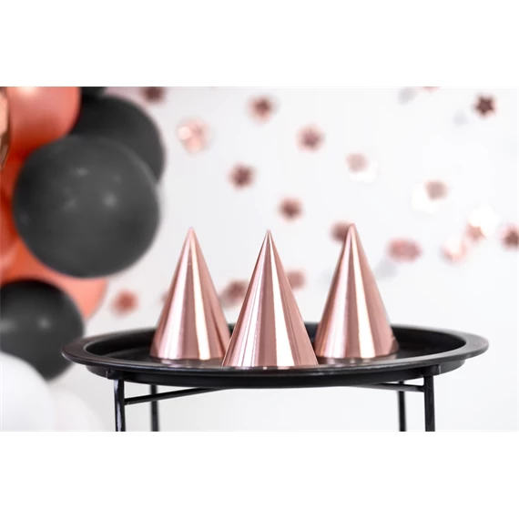 Party kalapok rózsaarany 16 cm S/6