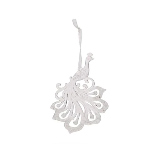 Páva glitteres, akasztós 15x10 cm