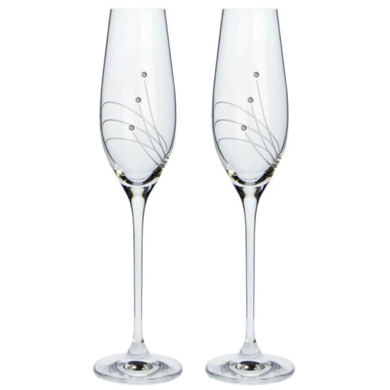 Pezsgős pohár Swarovski kristállyal 210 ml 26,3x6,6 cm S/2