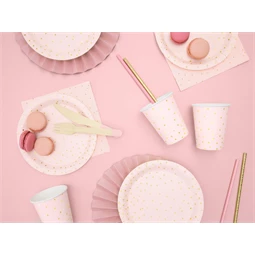 Papírpohár pöttyös világos rózsaszín 260 ml S/6