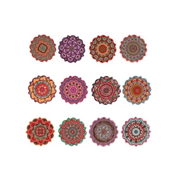 Poháralátét Mandala 11x11x0,5 cm 12 féle