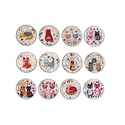 Poháralátét cica 10,8x10,8x0,7 cm 12 féle