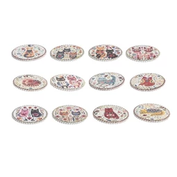 Poháralátét cica 10,8x10,8x0,7 cm 12 féle