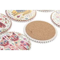 Poháralátét cica 10,8x10,8x0,7 cm 12 féle