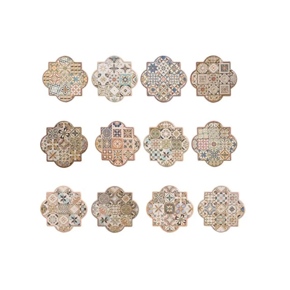 Poháralátét csempe mintás 10,8x10,8x0,7 cm 12 féle