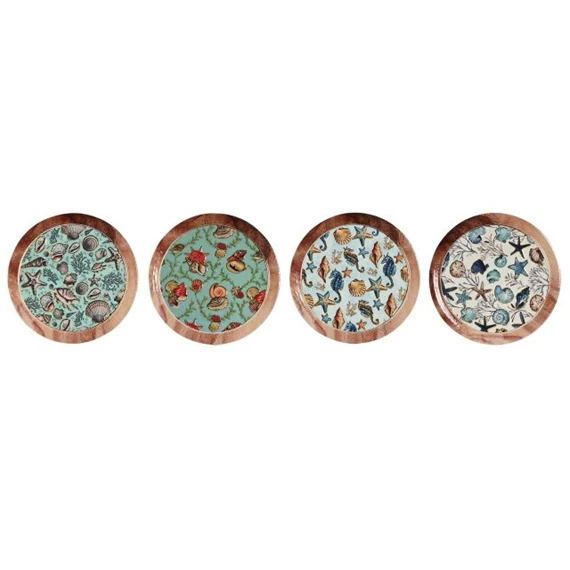 Poháralátét 10,8x10,8x0,7 cm 4 féle