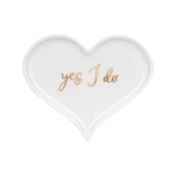 Porcelán esküvői gyűrűtartó szív 13,3x10,8 cm
