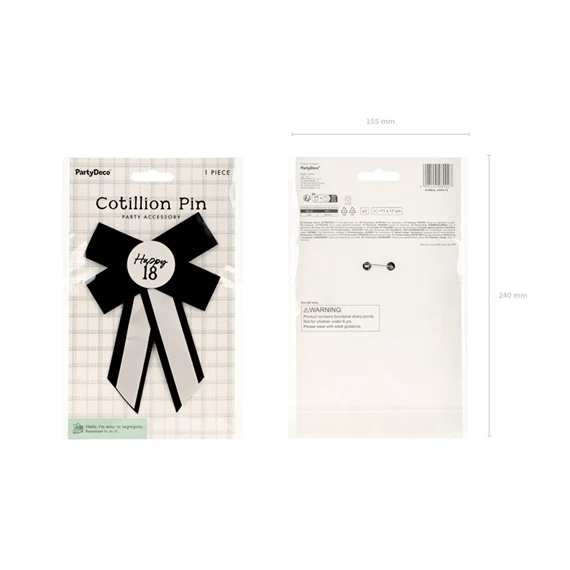 Rozetta 18. születésnapra 11x17 cm krém-fekete