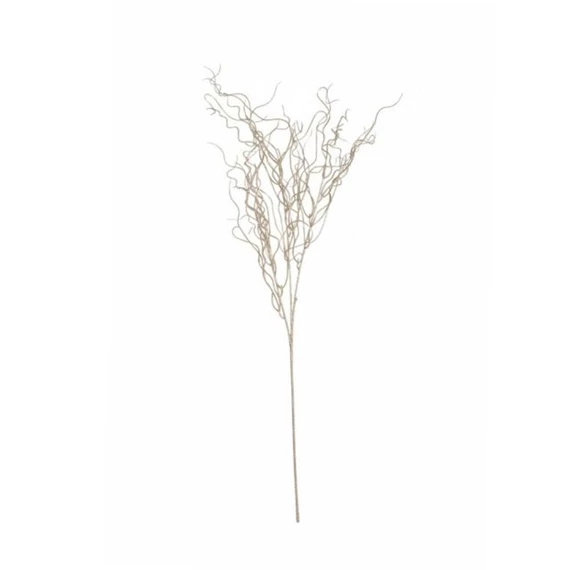 Selyemvirág ág csavart fűz, glitteres 82 cm