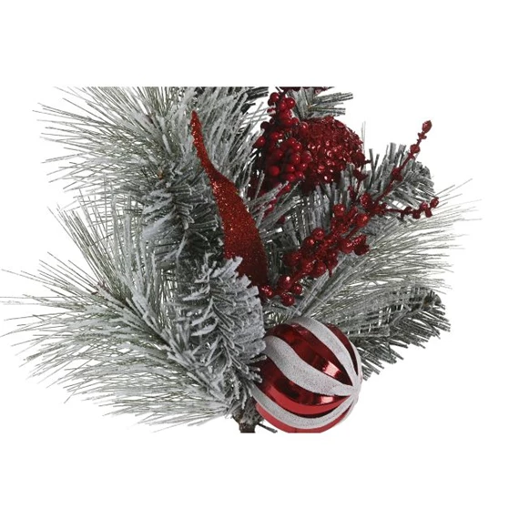 Selyemvirág ág havas, bogyós 25x12x56 cm