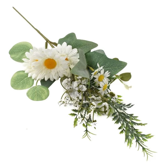 Selyemvirág ág Margarétával 45 cm