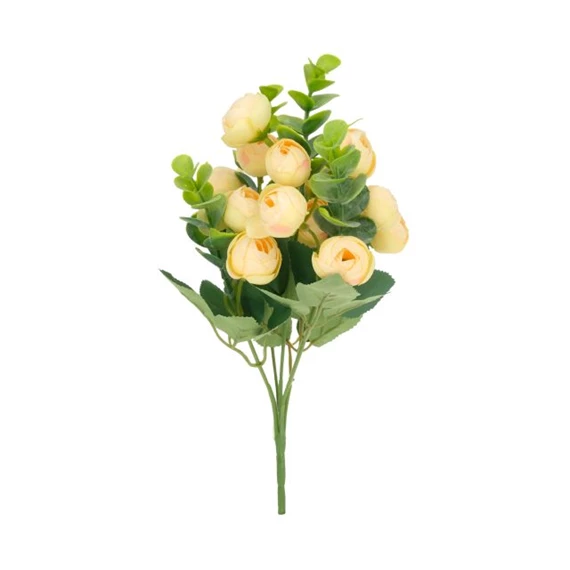 Selyemvirág Boglárkacsokor Eukaliptusszal 31 cm