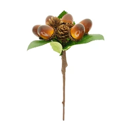 Selyemvirág bogyós levéllel, tobozzal, makkal, betűzős S/12