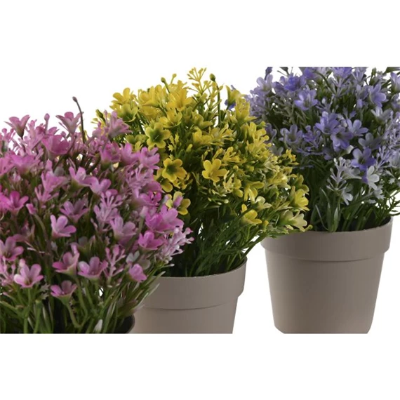 Selyemvirág cserepes 18x18x19 cm 3 féle