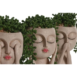 Selyemvirág fej kaspóban 14,5x13x18 cm 3 féle