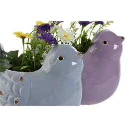 Selyemvirág madár kaspóban 18x14x17,5 cm 2 féle