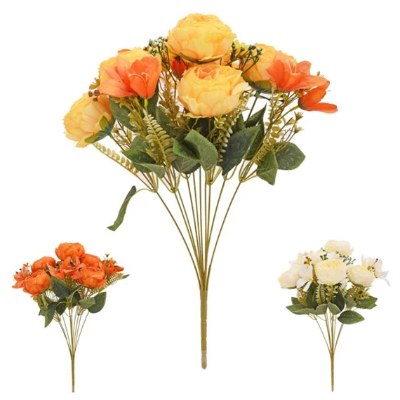 Selyemvirág pünkösdi rózsacsokor 50 cm 3féle