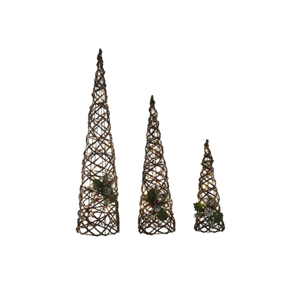 Stilizált fenyő szett 50 LED-es 20x20x80 cm