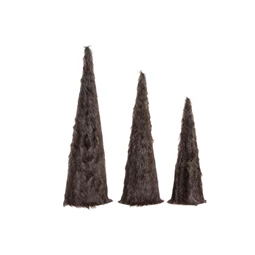 Stilizált fenyő szett szőrös 16x16x60 cm S/3