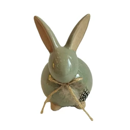 Stilizált nyúl masnival 9,6x8x12,3 cm