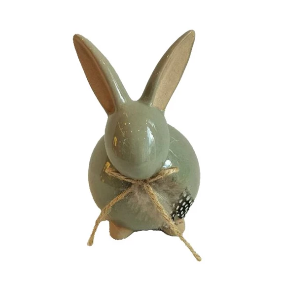 Stilizált nyúl masnival 9,6x8x12,3 cm