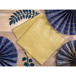 Szalvéta 3 rétegű arany metál 40x40 cm S/20