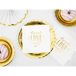 Szalvéta all you need is love fehér 33x33 cm S/20