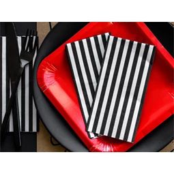 Szalvéta csíkos fekete 33 x 33 cm S/20