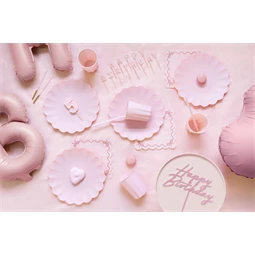 Szalvéta fodros 33x33 cm világos rózsaszín S/12