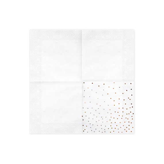 Szalvéta pöttyös fehér 33x33 cm S/20