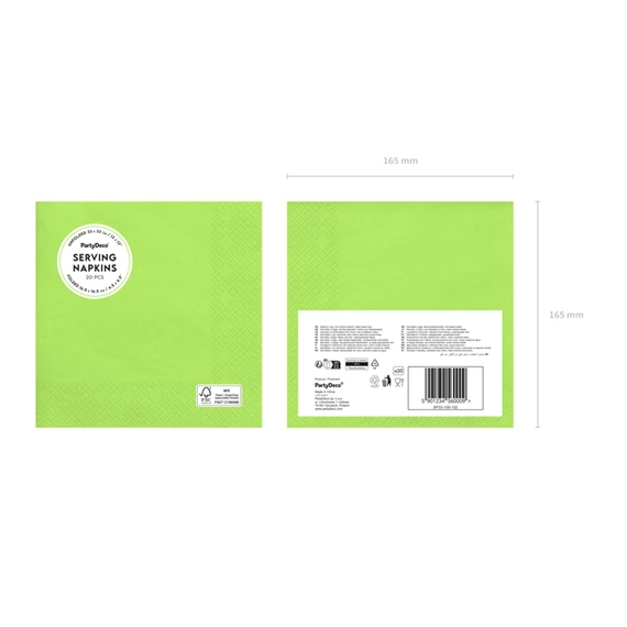 Szalvéta világoszöld 33x33 cm S/20