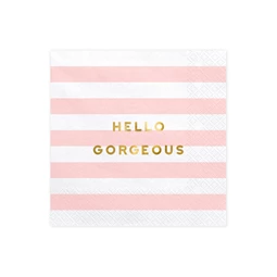 Szalvéta yummy - hello gorgeous, világos rózsaszín, 33x33 cm S/20