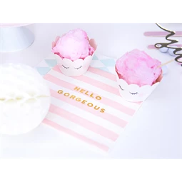 Szalvéta yummy - hello gorgeous, világos rózsaszín, 33x33 cm S/20