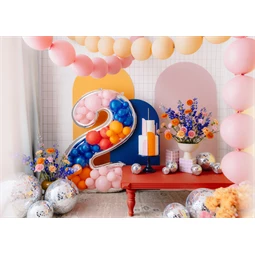 Számkeret 2-es latex lufikhoz 126 cm ezüst