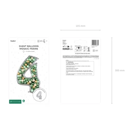 Számkeret 4-es latex lufikhoz 126 cm ezüst