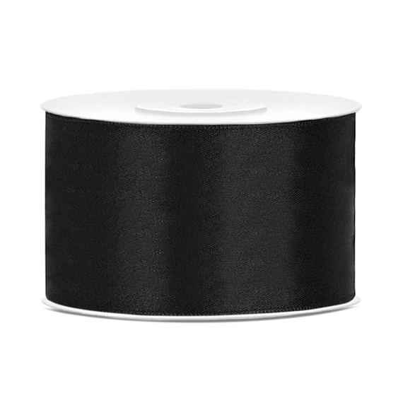 Szatén szalag fekete 38 mm 25 m