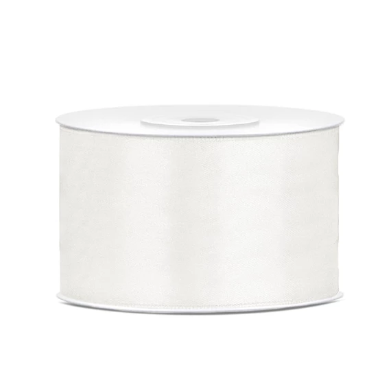 Szatén szalag világos krém 38 mm 25 m