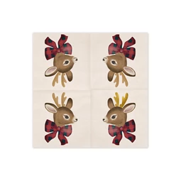 Szalvéta szarvas mintával 33x33 cm kevert S/12