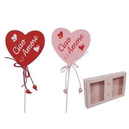 Szív "Ciao Amore" felirattal, betűzős 7x6,5 cm S/12