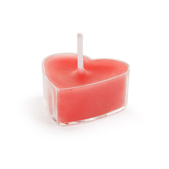 Szív alakú teamécsesek 4 cm piros S/10