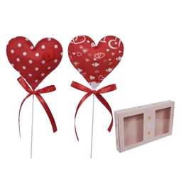 Szív betűzős, gombbal 7x7 cm S/12